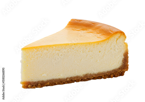 Isolated PNG Slice of Delicious Cheesecake on Transparent Background