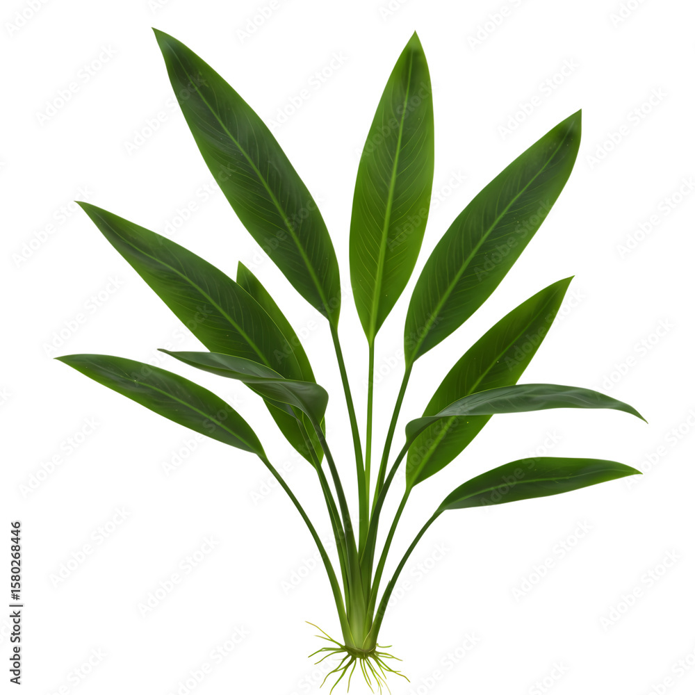 Obraz premium Vibrant Green Plant: Lush Foliage & Detailed Roots