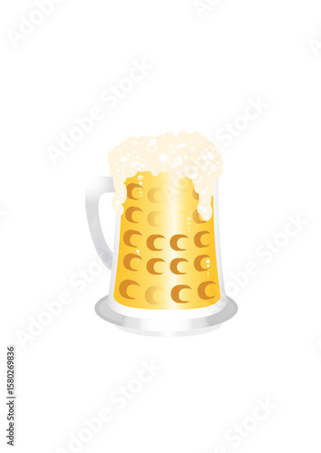 Big glass of foamy beer