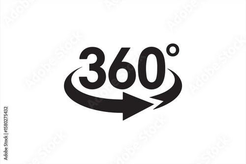 Monochrome 360-view logo, perfect for panoramic photography and video services.