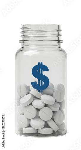 Money Pills Bottle Illustration Cost Healthcare Medicine Treatment