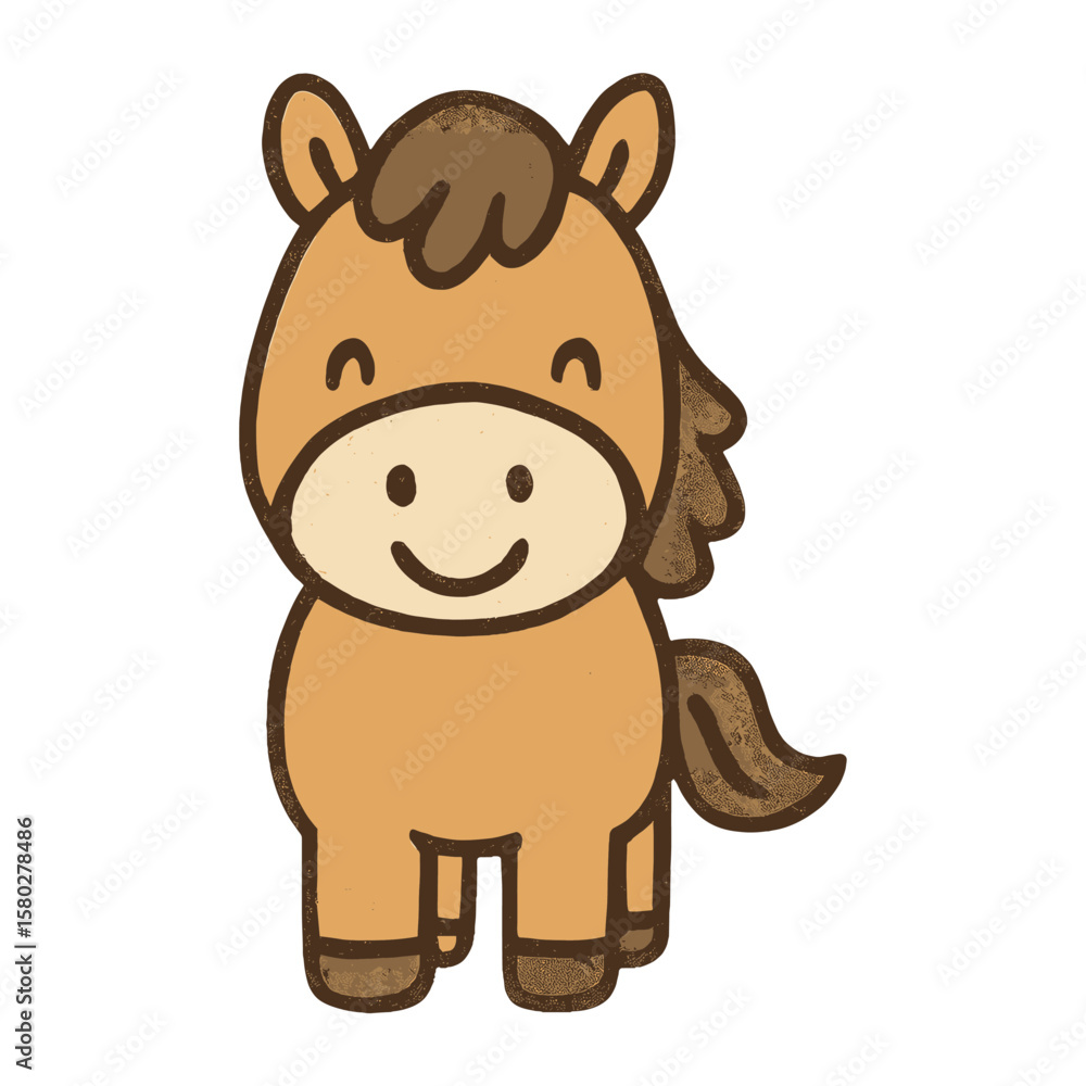 Fototapeta premium Cute cartoon horse illustration vector