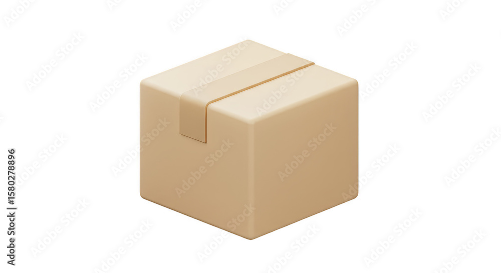 Obraz premium Realistic Cardboard Box Package Delivery Isolated Object Transparent