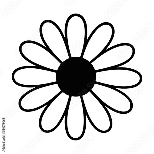 Minimalist daisy flower illustration vector