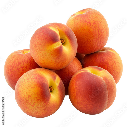 Ripe Peaches Stacked Fresh Delicious Sweet Juicy Healthy Vegetarian Food