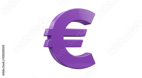Purple Euro Symbol 3d Render Finance Investment Illustration Isolated