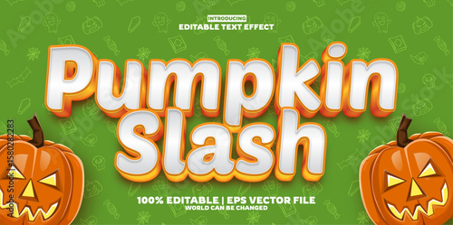 Pumpkin Slash editable text effect in new modern trend style