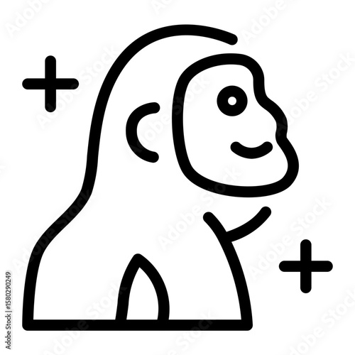 This Orang utan icon is suitable for Indonesian culture, etc.