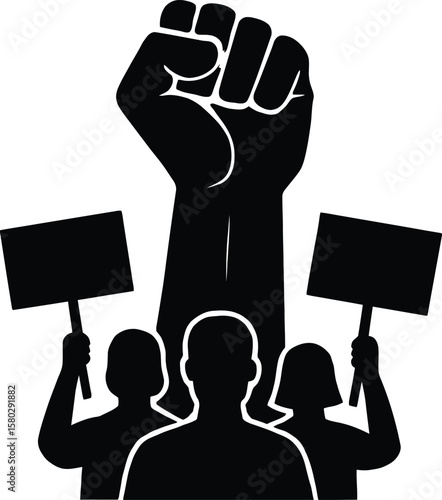  social movement vector, black and white icons