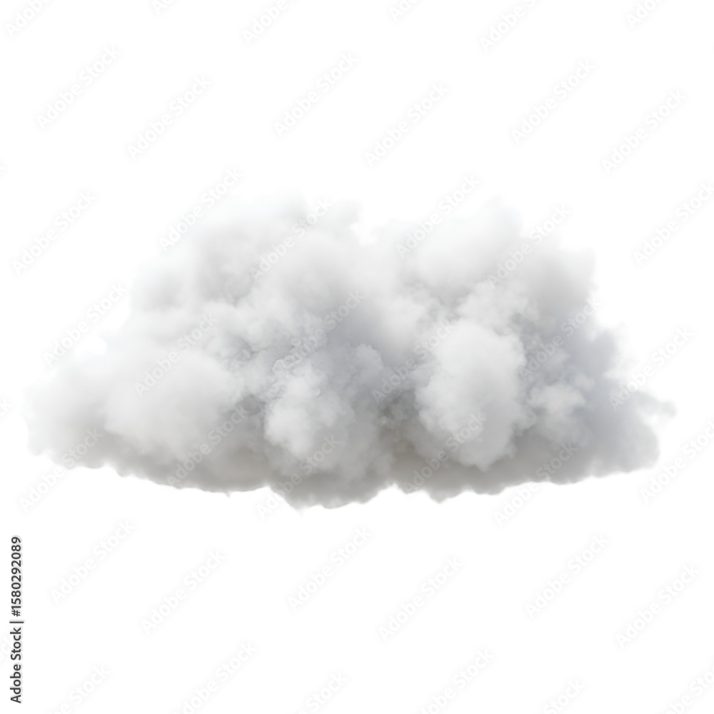Naklejka premium Realistic Image of Fluffy White Cumulus Cloud Isolated on Transparent Sky
