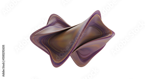 Wavy 3d Abstract Shape Transparent Background Geometric Design Render