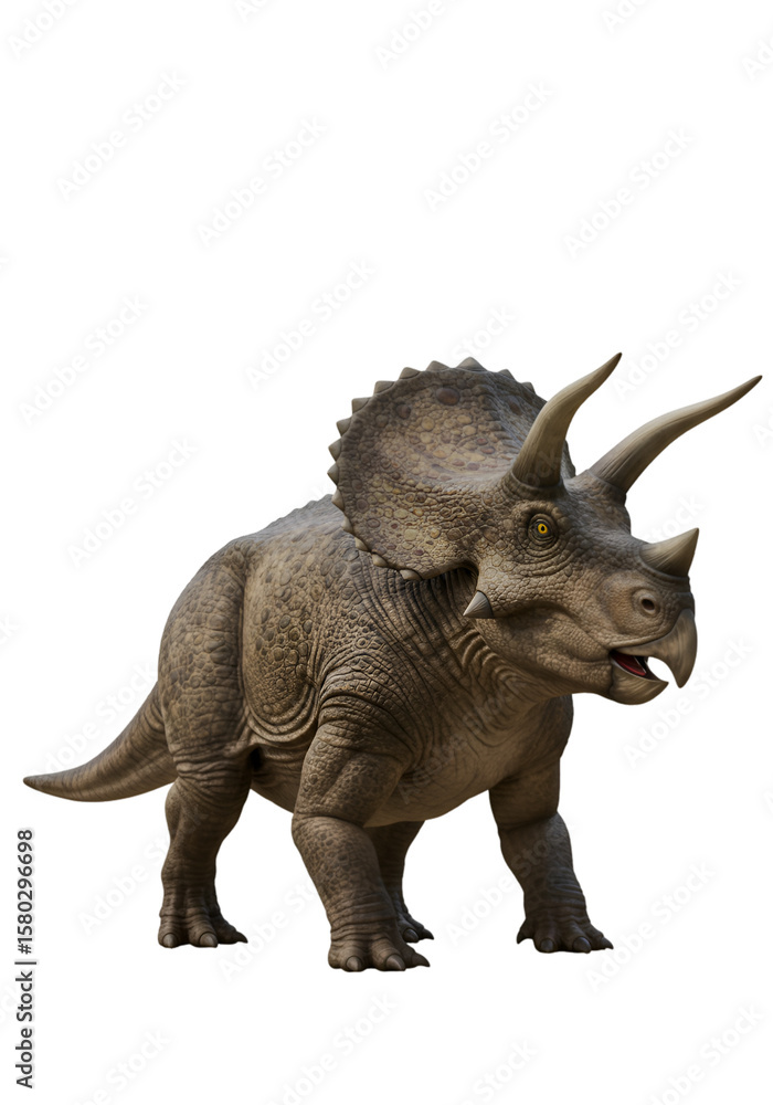 Fototapeta premium Illustration of Triceratops Dinosaur Extinct Animal with Horned Isolated