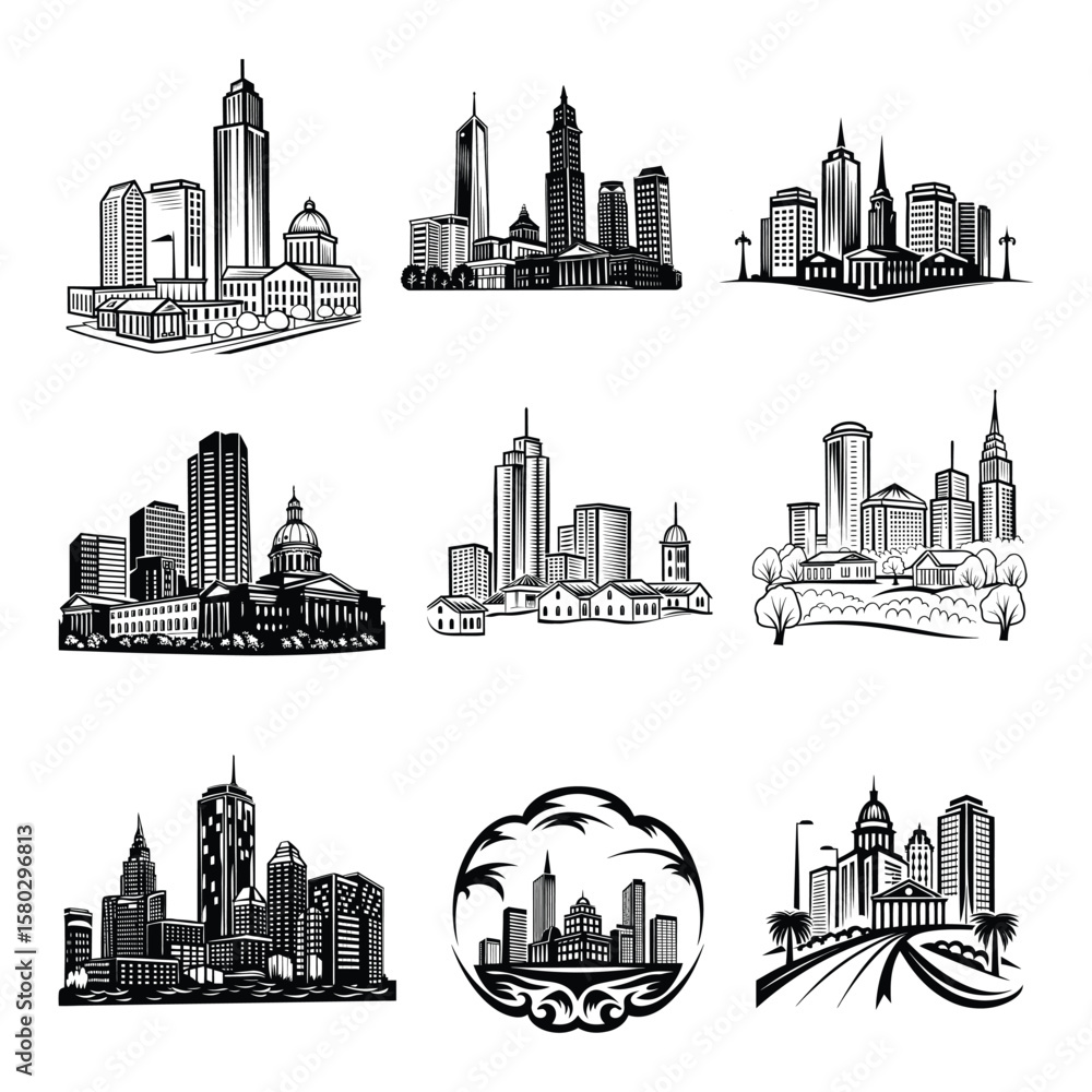 Fototapeta premium State USA Skyline City Alabama svg