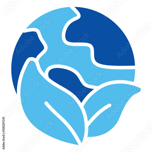 Enviroment Icons In Blue Style, Vector Illustration