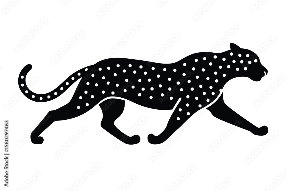 Fototapeta premium cheetah running vector icon