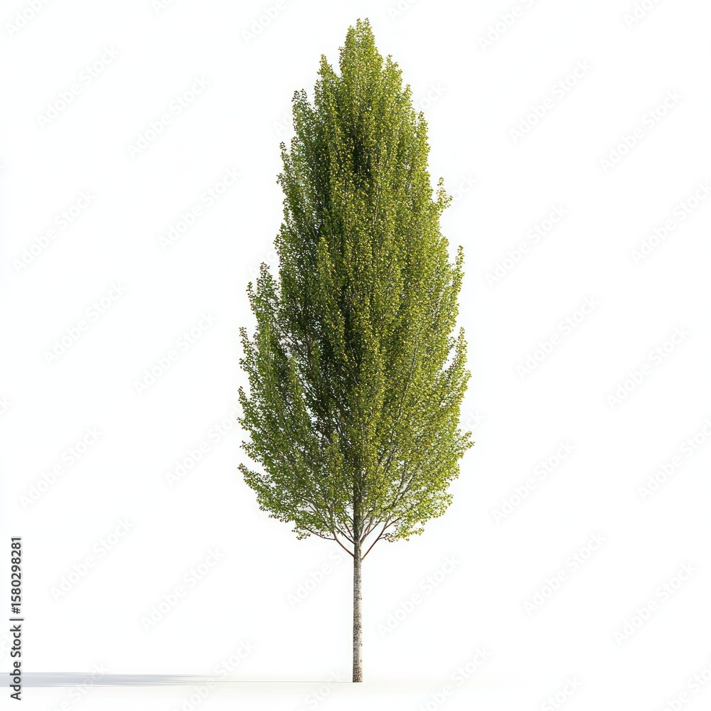 Fototapeta premium Real poplar tree background isolated white.