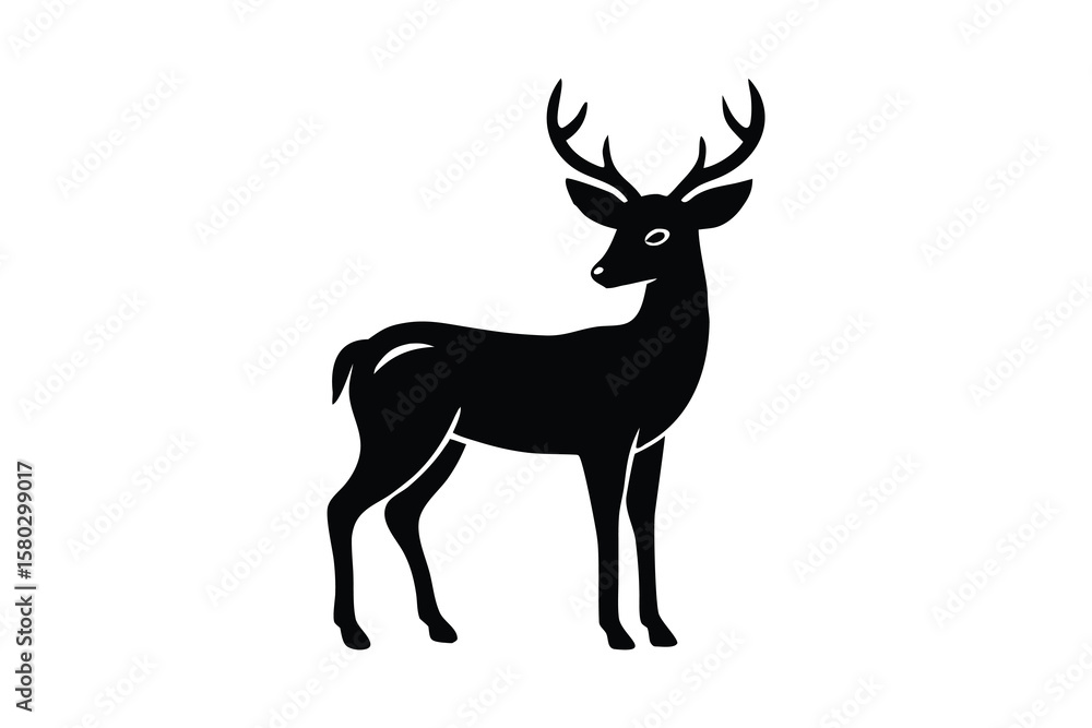 Obraz premium deer standing vector icon
