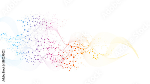 Structure molecule and communication Dna, atom, neurons. Science concept for your design. Connected lines with dots. Medical, technology, chemistry, science background. illustration.