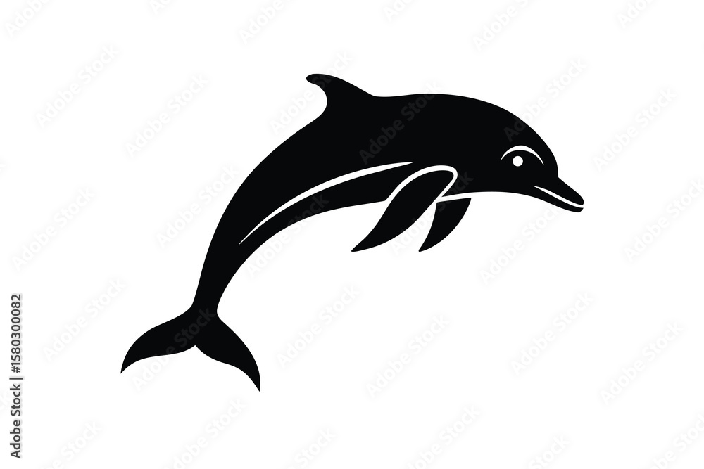 Fototapeta premium dolphin jumping vector icon