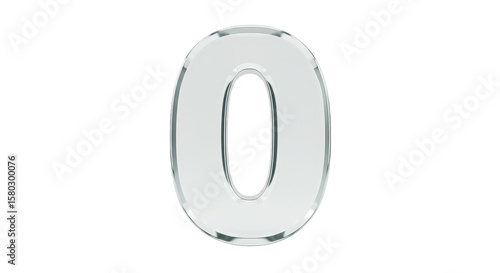Zero Alphabet Illustration 3d Rendered Isolated on Transparent Background