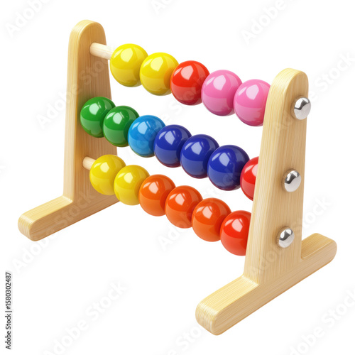 Toy abacus isolated on transparent background