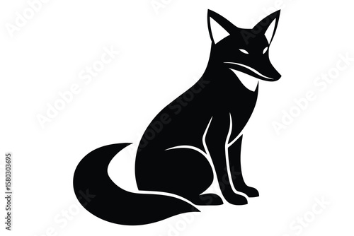 fox sitting vector icon