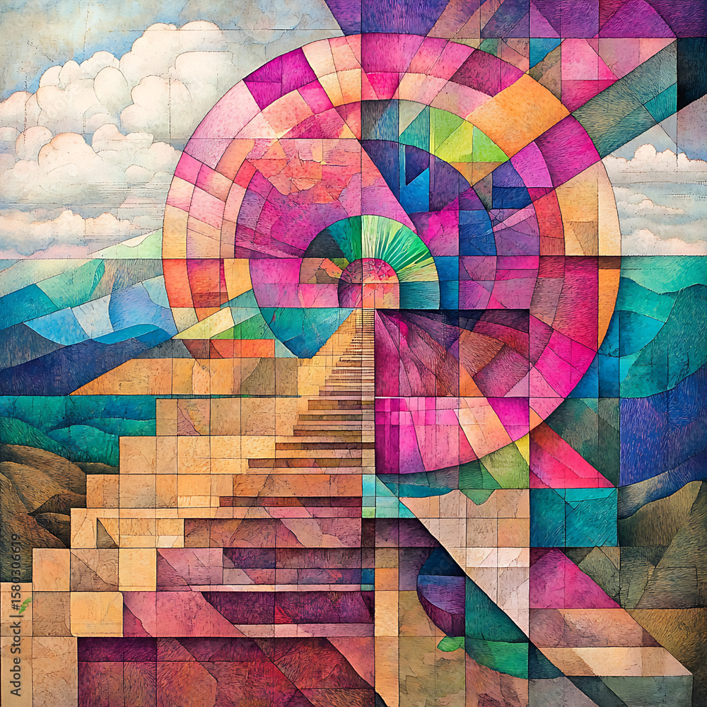 Fototapeta premium Seeing existence of complex colorful geometric patterns in nature while journeying(3)