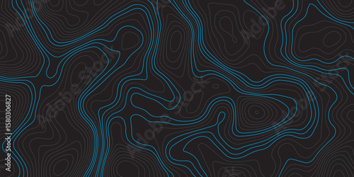  A dark background with intricate, flowing blue topographic lines creating an abstract and textured pattern.