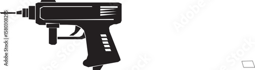 nail gun with safety tip shown in black silhouette