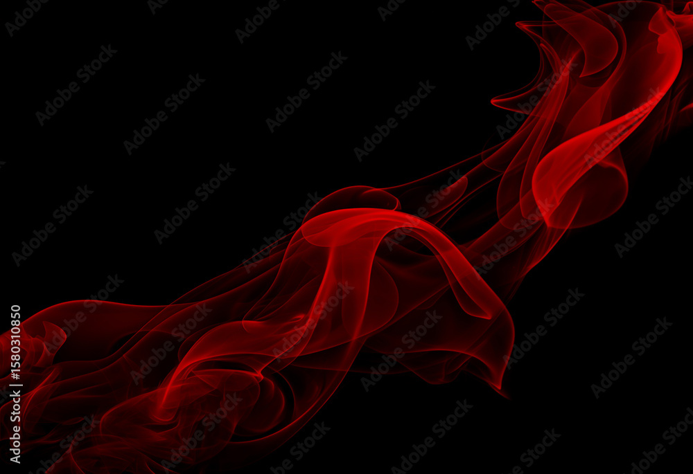 Fototapeta premium red silky smoke on black background