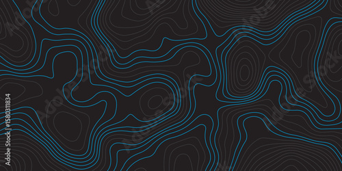  A dark background with intricate, flowing blue topographic lines creating an abstract and textured pattern.