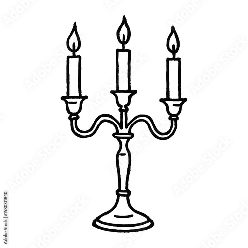 Elegant vintage candelabra illustration vector