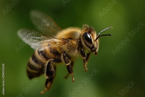 A bee buzzes through a verdant landscape