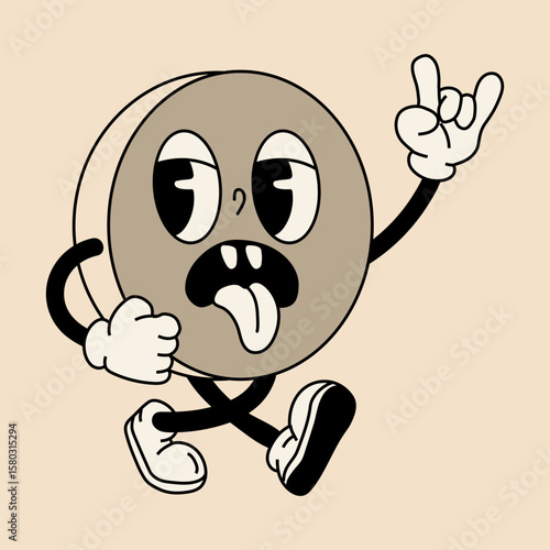 Funky Cartoon Pill Mascot with Psychedelic Vibe