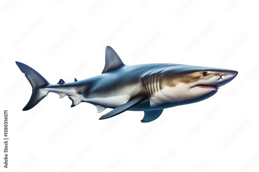 Naklejka premium Shark animal fish white background.