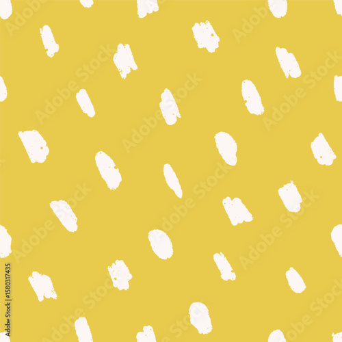 Abstract seamless pattern with paint blobs. Endless background design with ha...