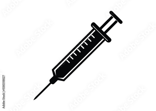 Syringe silhouette vector