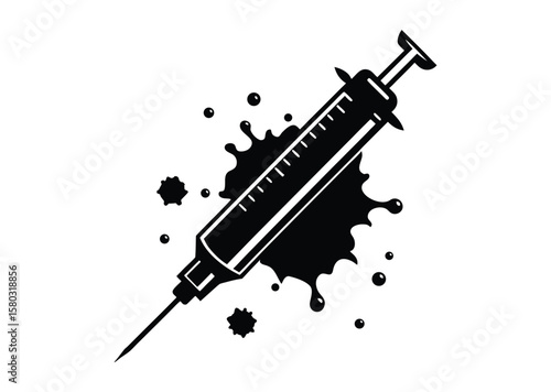 Syringe silhouette vector