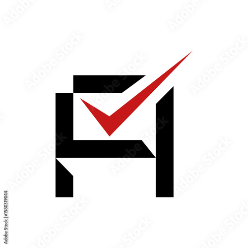 A bold, abstract logo featuring the letters "F" and "A" integrated with a red checkmark, suggesting approval, completion, or correctness