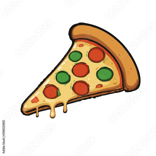 A mouth-watering single slice of classic pepperoni pizza, generously topped with melted cheese,