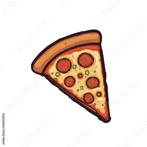 A mouth-watering single slice of classic pepperoni pizza, generously topped with melted cheese,