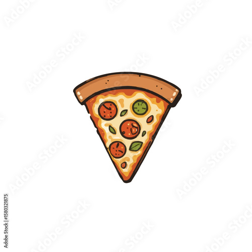 A mouth-watering single slice of classic pepperoni pizza, generously topped with melted cheese,