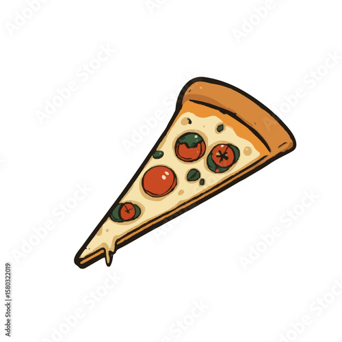 A mouth-watering single slice of classic pepperoni pizza, generously topped with melted cheese,