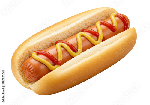 фотографія Isolated Hot Dog with Mustard and Ketchup