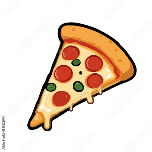 A mouth-watering single slice of classic pepperoni pizza, generously topped with melted cheese,