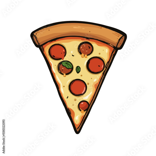 A mouth-watering single slice of classic pepperoni pizza, generously topped with melted cheese,