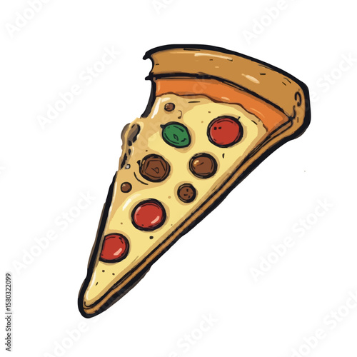 A mouth-watering single slice of classic pepperoni pizza, generously topped with melted cheese,