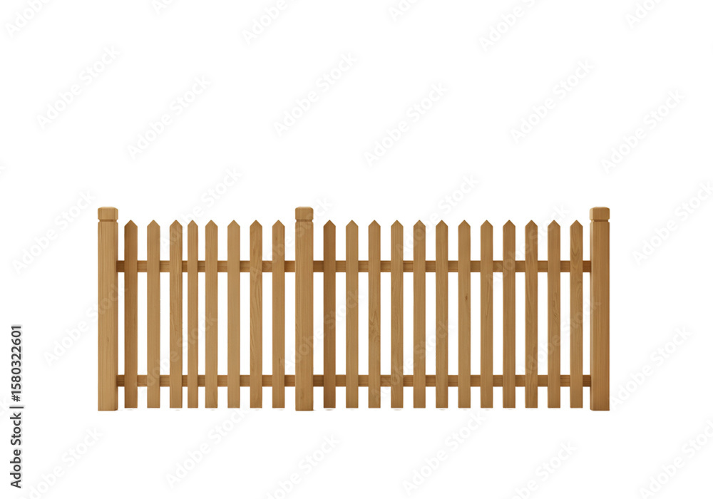 Illustration Wooden Picket Fence Garden Security on Transparent Background Illustration Wooden Picket Fence Garden Security on Transparent Background