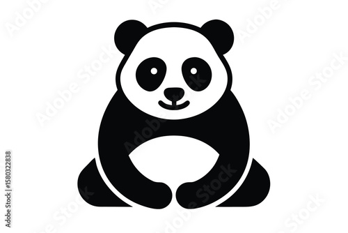 panda sitting vector icon