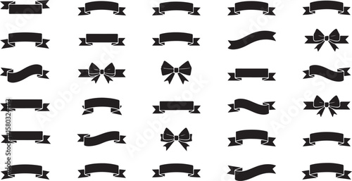 Elegant Ribbons and Bows for Classic Decorative Design Elements